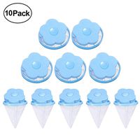 Saying 10-Pack Reusable Washing Machine Hair Remover Bag - Pet Fur Catcher, Hair Filter Net Pouch, Washer Hair Catcher, Washing Machine Lint Trap for Household Tool - Blue