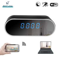 Mini WiFi Camera HD 1080P, Digital Clock Indoor Security Nanny Cam Baby Monitors with Motion Detection Night Vision. Compatible with iPhone/Android Phone/iPad Wide Angle Lense. by Bitcube ...
