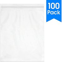 Spartan Industrial || 100 Count - 12 X 15" - 4 Mil Heavy Duty Clear Plastic Reclosable Zip Poly Bags with Resealable Lock Seal Zipper (More Sizes Available)