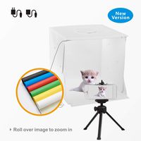 BABY PANDA New Version Portable Photo Studio Box 1616 Inch Dual LED Strips Six Color Non - Woven Backdrops Photography Shooting Tent