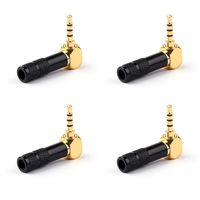 Areyourshop 4PCS 2.5mm 4 Pole TRRS Mini Audio Male Plug Right Angle 90¡ã Connector Blk
