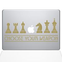The Decal Guru Chess Weapons MacBook Decal Vinyl Sticker - 13" MacBook Air - Gold (1277-MAC-13A-G)