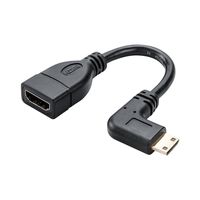 Mini HDMI to HDMI Cable, CableCreation 0.5ft 90 Degree Left Angle Mini-HDMI Male to HDMI Female Adapter,Support 1080P Full HD,3D,for Camera,Camcorder,Graphics Card,Laptop,Tablet,HDTV,Projector,Black