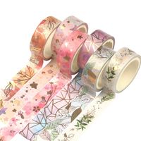Yubbaex Gold Washi Tape Set VSCO Foil Masking Tape Decorative for Arts, DIY Crafts, Bullet Journal Supplies, Planners, Scrapbook, Card/Gift Wrapping -6 Rolls x 15mm- (Fromantic)