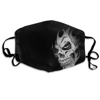 Skull Flame Hair Scary Skeleton Dust Mask,Washable and Reusable Cleaning Gardening Outdoor Activities Warm Windproof Mask