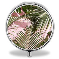IMLONE Pill Organizer, Customized Palm Tree Pill Boxes with 3 Components for Purse
