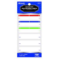 BAZIC Assorted Color File Folder Label (126/Pack) (Case of 24)