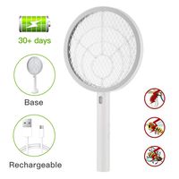 Electric Large Bug Zapper Racket, Mosquito killer, Fruit Fly Swatter Zap, Pest Control, USB Rechargeable, LED Lighting, Removable flashlight, Unique 3 Layer Safety Mesh Safe to Touch