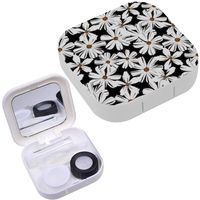 Portable Contact Lens Case Box Travel Kit Mirror + Bottle + Tweezers Container Holder [ Floraldaisy ]