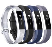 Tobfit Compatible with Alta Bands, 4 Pack, Soft TPU Classic Accessories Replacement Bands Compatible with Alta HR/Ace, Small Large (Small, Black/Blue/Gray/Silver)