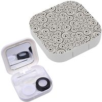 Portable Contact Lens Case Box Travel Kit Mirror + Bottle + Tweezers Container Holder [ Scrolls Forming Stylish ]