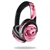 MightySkins Skin Compatible with Bose QuietComfort 35 Headphones - Pink Roses | Protective, Durable, and Unique Vinyl Decal wrap Cover | Easy to Apply, Remove, and Change Styles | Made in The USA