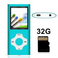 Tomameri - Portable MP3 / MP4 Player with Rhombic Button, Including a Micro SD Card and Support Up to 64GB, Compact Music, Video Player, Photo Viewer Supported - White&Blue