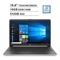 2020 HP Pavilion 15.6 Inch Touchscreen Laptop (Intel 2-Core i3-1005G1 up to 3.4GHz, 16GB DDR4 RAM, 512GB SSD, Intel UHD Graphics, HDMI, WiFi, Bluetooth, Webcam, Windows 10 Home)