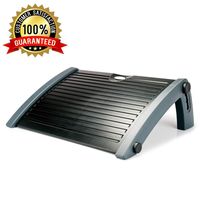 Max Smart Footrest Under Desk - Adjustable Foot Rest - Ergonomic Foot Stool with 4 Tilt Locked Angles, No Rocking, Premium Quality for Home, Office, Standing Desk (Black/Gray)