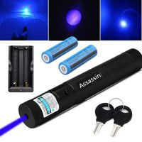 Violetta Shop Best Pocket Flashlight Pointer Pen Tactical Hunting Landscape Outdoor Astronomy Hobby Teacher High Power Blue Purple Pointer US
