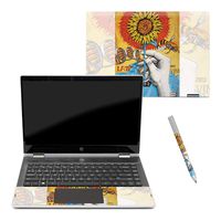 MightySkins Skin Compatible with HP Pavilion x360 14" (2018) - Sunflower DNA | Protective, Durable, and Unique Vinyl Decal wrap Cover | Easy to Apply, Remove, and Change Styles | Made in The USA