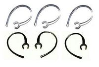 Set of 6 Replacement Bluetooth Ear Loop Hook Clip Clear/Black (6mm) Comes with Free How to Live Stress Free Ebook