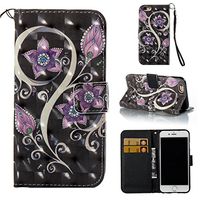 Amocase Wallet Leather Case with 2 in 1 Stylus for iPhone 6/6S 4.7 inch,Premium 3D Printed Magnetic PU Leather Card Slot Stand Fold Flip Case with Wrist Strap - Retro Flower