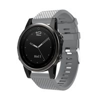 Hmlai Garmin Fenix 5S GPS Watch Band, 2017 Replacement Silicagel Quick Install Band Strap+Disassembly Tool for Garmin Fenix 5S GPS Watch (Gray)