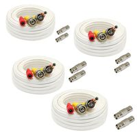 GW Security 4 Pack of 25ft All-in-One Premade Siamese Video & Power BNC Cable for CCTV Security Camera Surveillance System