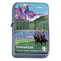 Perfection In Style Silver Flip Top Oil Lighter Vintage Canada Design 007