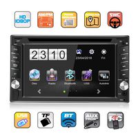 8GB Car GPS Navigation System, Double Din 6.2 inch Bluetooth Car Stereo Receiver in Dash, 1080P HD Digital LCD Monitor with Reversing Camera, Support AM/FM/DVD