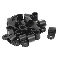 uxcell 20Pcs Black Plastic R Type Cable Clip Clamp for 9mm Dia Wire Hose Tube