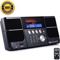 DPNAO Portable Cd Player with FM Radio Clock Alarm USB SD Aux Boombox Wall Mountable for Home