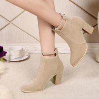 Hemlock High Heels Ankle Boots, Women Ladies Booties Dress Boots Women Shoes Wedge Shoes (8, Beige)