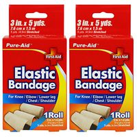 Pure-Aid Elastic Bandage 3in x 1.6yds-1roll (2 Pack)
