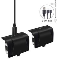 Xbox One Controller Battery Pack Rechargeable, Play and Charge 1200mAh Batteries with 10ft Micro USB Charging Cable for Xbox One/One S/One X/Elite Controller