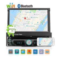 UNITOPSCI Android 8.0 Car Stereo - in-Dash GPS Navigation, Single DIN, Bluetooth, DVD/MP5/USB/SD/AUX/AM/FM Receiver, Motorized 7" Touchscreen, Detachable Front Panel