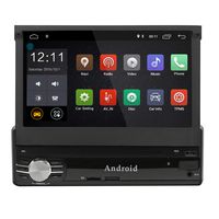 Single din Android 9.0 Car Navigation 1G+16G 7inch Digital Screen GPS SWC Compatible OBD2 TPMS 1.2G Quad Core Build-in WiFi 7 Color LED Backlight with Remote Control and Microphone Manual SCL0131G