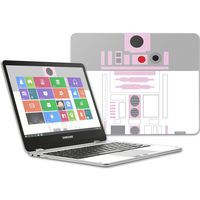 MightySkins Skin Compatible with Samsung Chromebook Plus 12.3"(2017 - Pink Cyber Bot | Protective, Durable, and Unique Vinyl wrap Cover | Easy to Apply, Remove, and Change Styles | Made in The USA