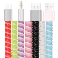 ARMRA 55'' DIY Cable Protector (7 Pack) Spiral Cord Sleeve Management Wrap Wire Organizer Compatible for iPhone Cable Android Phone Cable USB cable