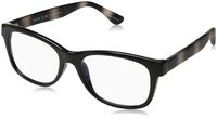 BluVue Unisex BL 1002 Slated Rectangular Blue Light Blocking Computer Tablet Smartphone Screen Reading Glasses, Black Frame, Diopter .0