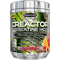 MuscleTech Creactor, Max Potency Creatine Powder, Micronized Creatine and Creatine HCl, Fruit Punch Extreme, 120 Servings (269g)