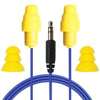 Plugfones Guardian In-Ear Earplug Earbud Hybrid - Noise Reduction In-Ear Headphones(Blue & Yellow)