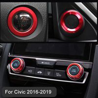 TopDall Audio Speaker Engine Auto Press Start Ignition AC Climate Knob Ring Sticker for 10th Gen Honda Civic