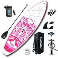 FunWater Inflatable 10'6×33"×6" Ultra-Light (17.6lbs) SUP for All Skill Levels Everything Included with Stand Up Paddle Board, Adj Paddle, Pump, ISUP Travel Backpack, Leash, Waterproof Bag