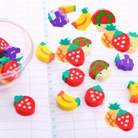 QHB Pencil Eraser 50PCS Novelty Mini Fruit Rubber Pencil Eraser Set Stationery Kids Children Gifts