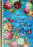 Pooch & Sweetheart Scripture Brooch Embellished Journal - Phil 4:13 Midnight Garden 85611