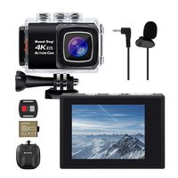 【Upgrade】 MOUNTDOG Sports Action Camera 4K Underwater Waterproof 30M Camera with Wireless Wrist Remote Control/External Microphone/ 2" LCD Screen/EIS/ 170° Wide Angle/Exclusive Portable Camera Case
