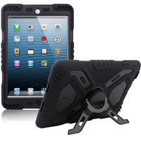 ipad 2/3/4 Case,Pepkoo Extreme Military Heavy Duty Dust/Shock Proof with Stand Tablets Cover Hybrid Hard Army Protective Case for iPad 2/3/4(Black/Black)