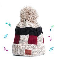 Tikobit Wireless Bluetooth Beanie Hat Lined with Woolen with Detachable HD Stereo Speakers & Mic, Pom Pom Beanie Music Hats for Women Music Beanie with Rechargeable USB Winter Fitness Sports