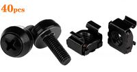 HTCELLE M6 x 16mm Rack Mount Cage Nuts for Mounting Screws and Square Insert Nuts for Server Rack,Cabinet,Routers (Medium)