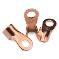 DZS Elec 10pcs OT-30A Crimp Terminal Lugs Open-End Red Copper Thickened A Grade Ring Tongue Copper Passing Through Lug AWG 14-10 Battery Cable Connector