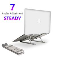 Laptop Stand, Laptop Holder with 7 Adjustable Height, Aluminum Ventilated Notebook Riser for MacBook Air Pro, Dell XPS, More 10-15.6 inches PC Computer, Tablet, iPad (Silver)