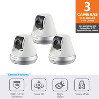 Samsung SNH-V6410PN SmartCam Pan/Tilt Full HD 1080p Wi-Fi IP Camera Triple Pack (White)